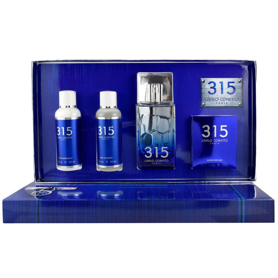 Carlo Corinto 315 de Carlo Corinto para Caballero 100 ml Eau De Toilette Spray + 150 gr. Soap + 120 ml Shower Gel + 120 ml After Shave