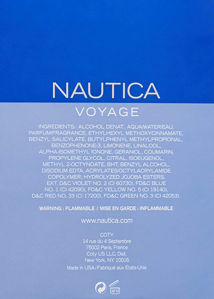 Nautica Voyage Eau de Toilette Spray for Men, 3.4 Fl. Oz